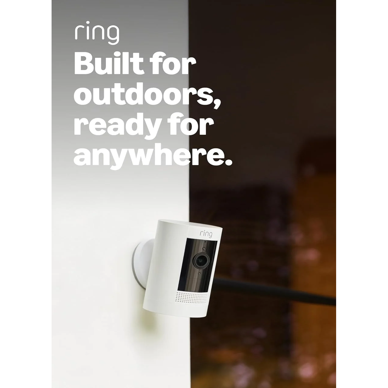 Ring Outdoor Stick Up Cam - HD Weather-Resistant Security Camera (White)